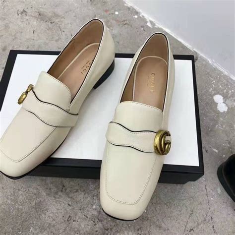 gucci loafers white slipper|Gucci shoes loafers women's.